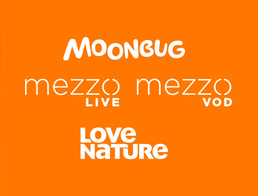 Et billede af logoer fra de 3 kanaler Moonbug, Mezzo & Love Nature